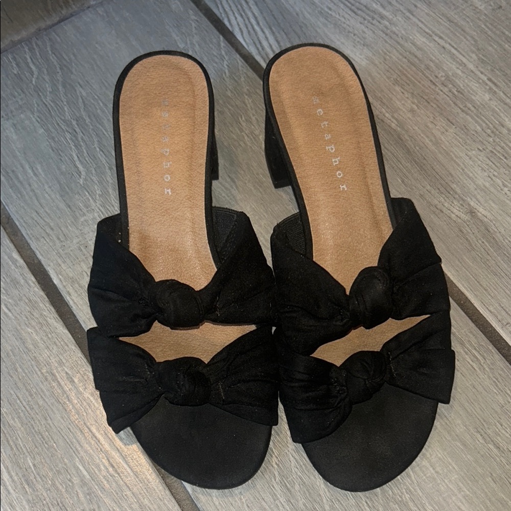 Black Bow Knot Women's Sandals